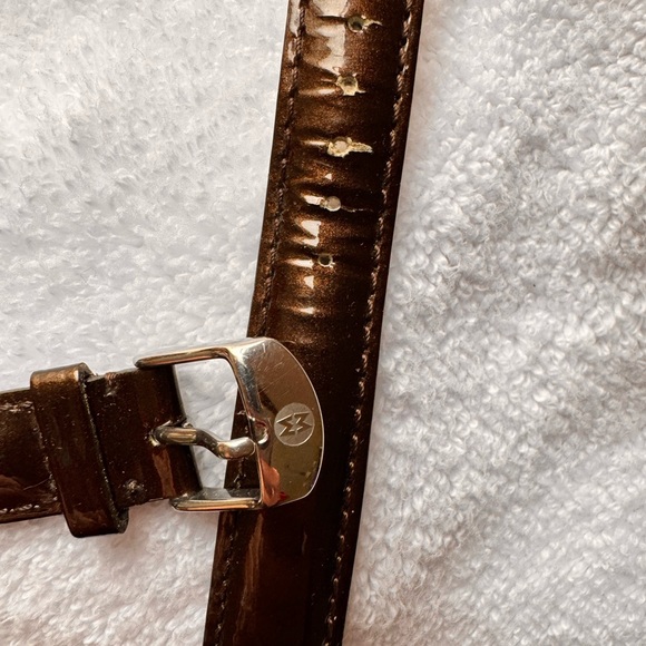 MICHELE - 16mm genuine patent leather watch band made in France. - Picture 2 of 3